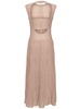 Rib knit viscose blend flared midi dress