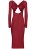 Cutout viscose jersey midi dress