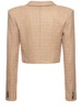 Sequined tweed cropped boxy jacket