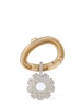 Bicolor crystal flower mono earring