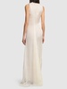 Leah asymmetric satin long dress