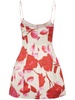 Printed satin mini dress