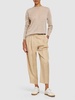 Iconic pleated satin cropped pants