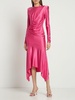 Asymmetric viscose jersey midi dress