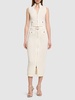 High neck sequined knit vest w/zip