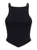Pointy buckle rib knit tank top