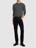 Fine gauge wool knit crewneck sweater