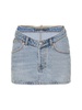 V front denim mini skirt