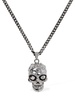 Jeweled Skull brass necklace