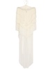 Draped silk crepe dress w/ train