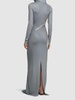 Printed jersey hooded long dress