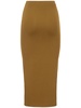 Viscose jersey high rise midi skirt