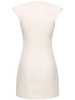 Sleeveless tweed v neck mini dress
