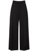 Belted gabardine wide pants