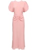 Gathered waist viscose midi dress