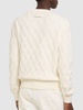 Geometric design cotton crewneck sweater