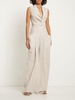 Tailored linen open back crop vest