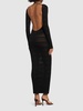 Striped sheer knit long dress