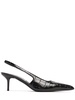 105mm Emma croc embossed slingbacks