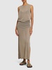 Recycled mesh tuck back maxi dress