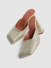95mm Charlotte satin & crystal mules