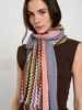 Embroidered jacquard scarf