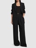 Linen mid rise wide pants