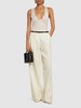 Wool & silk straight pants