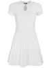 Pleated knit short sleeve mini dress