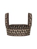 Logo jacquard canvas crop top