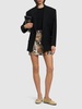 Printed stretch viscose mini skirt