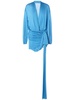 Draped viscose jersey mini dress w/bow