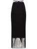 Jacky fringed silk midi wrap skirt