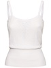 Cotton pointelle straight neck tank top