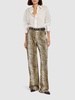 Leopard print high rise boyfriend jeans