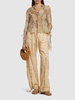 Wide linen & cotton cargo pants