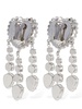 Heart earrings w/ crystal pendants