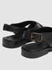 Cross strap leather sandals