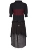 Layered wool blend midi dress
