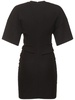 Drop shoulder cotton blend mini dress