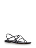 Square toe leather flat sandals
