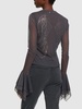 Tulle ruffled long sleeve top