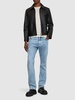 Stonewashed denim straight jeans