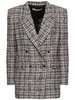 Oversized checked lurex tweed blazer