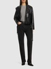 Simone leather blend biker jacket