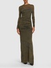 Printed stretch tech long dress