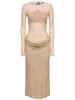 Draped jersey midi dress