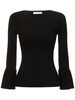 Bell sleeve viscose jersey top