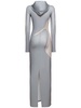 Printed jersey hooded long dress
