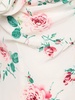 Rose printed silk maxi dress w/ appliqué